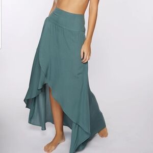 O'Neill Ambrosio High-Low Maxi Skirt - Dark Sage Green